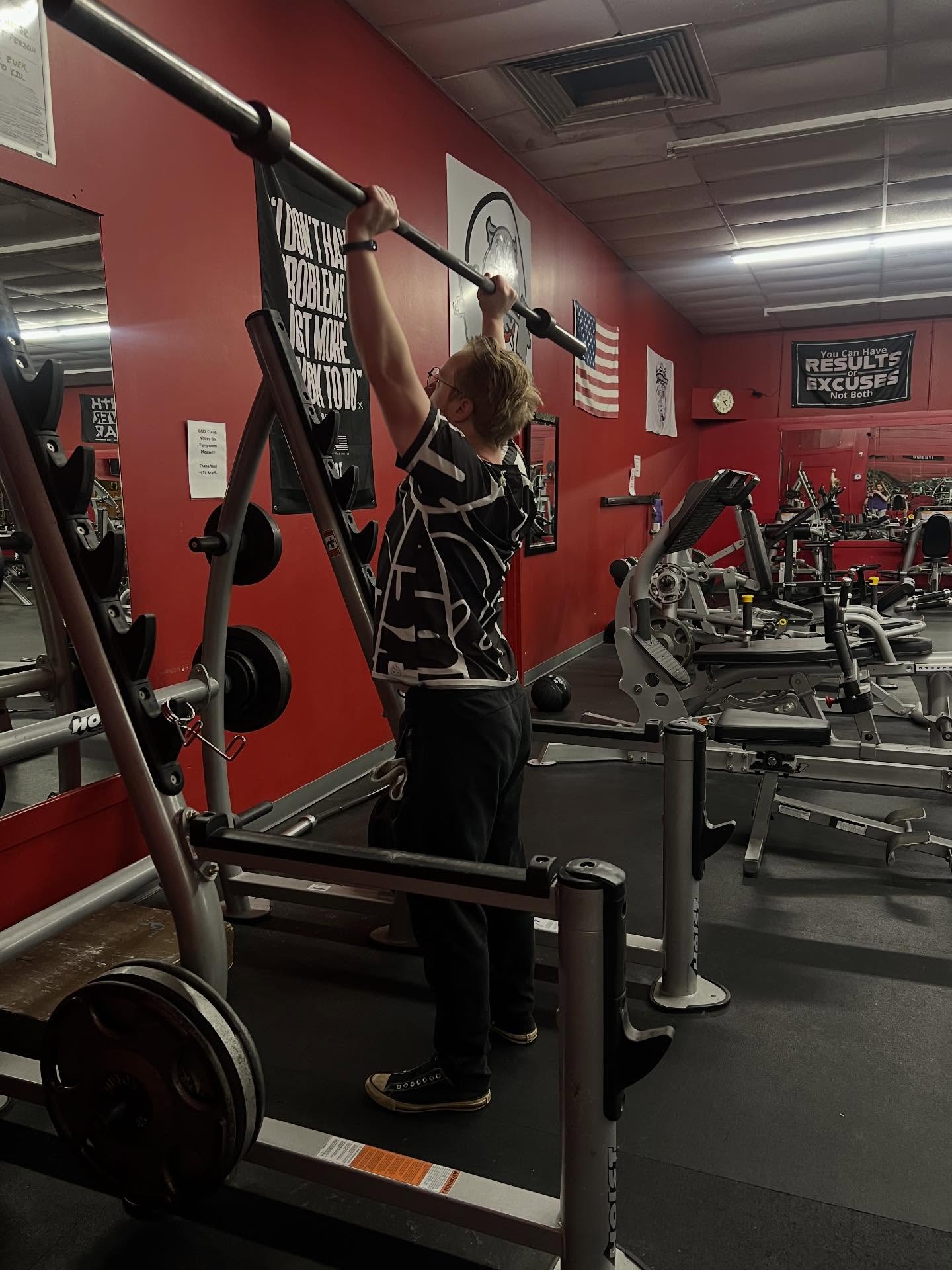 Lashley member strength training with focused form